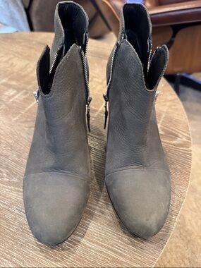 rag & bone Black Suede V-Cut Side-Zip Ankle Booties